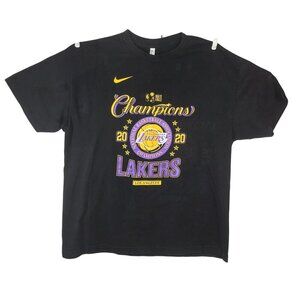 Lakers 2020 NBA Champions T-Shirt Unisex Sz 2XL Black Alstyle Classic Nike Logo